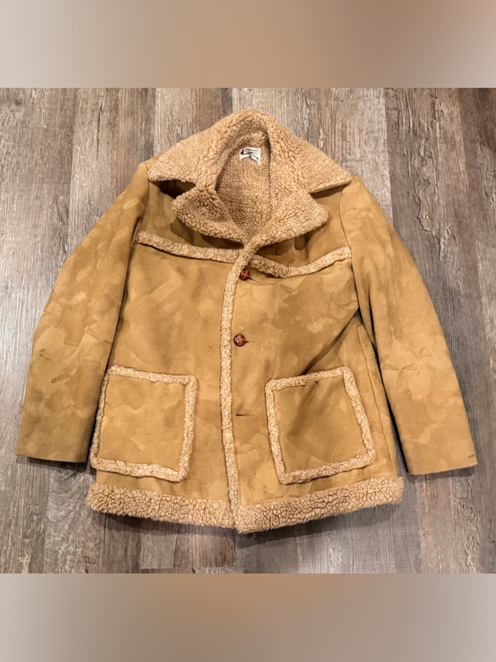 Vintage Leather Jacket Womens Brown Faux Sherpa Fleece Fingerhut Fashion Coat